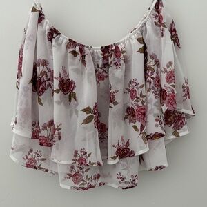 Forever 21 off the shoulder White Floral Top.